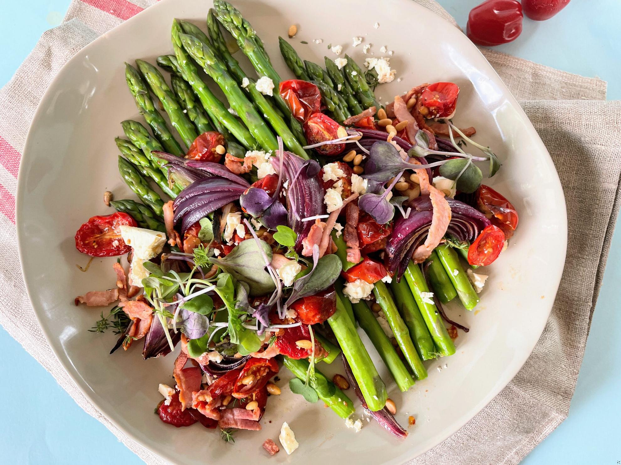 Asparagus, Bacon & Roast Tomato Salad