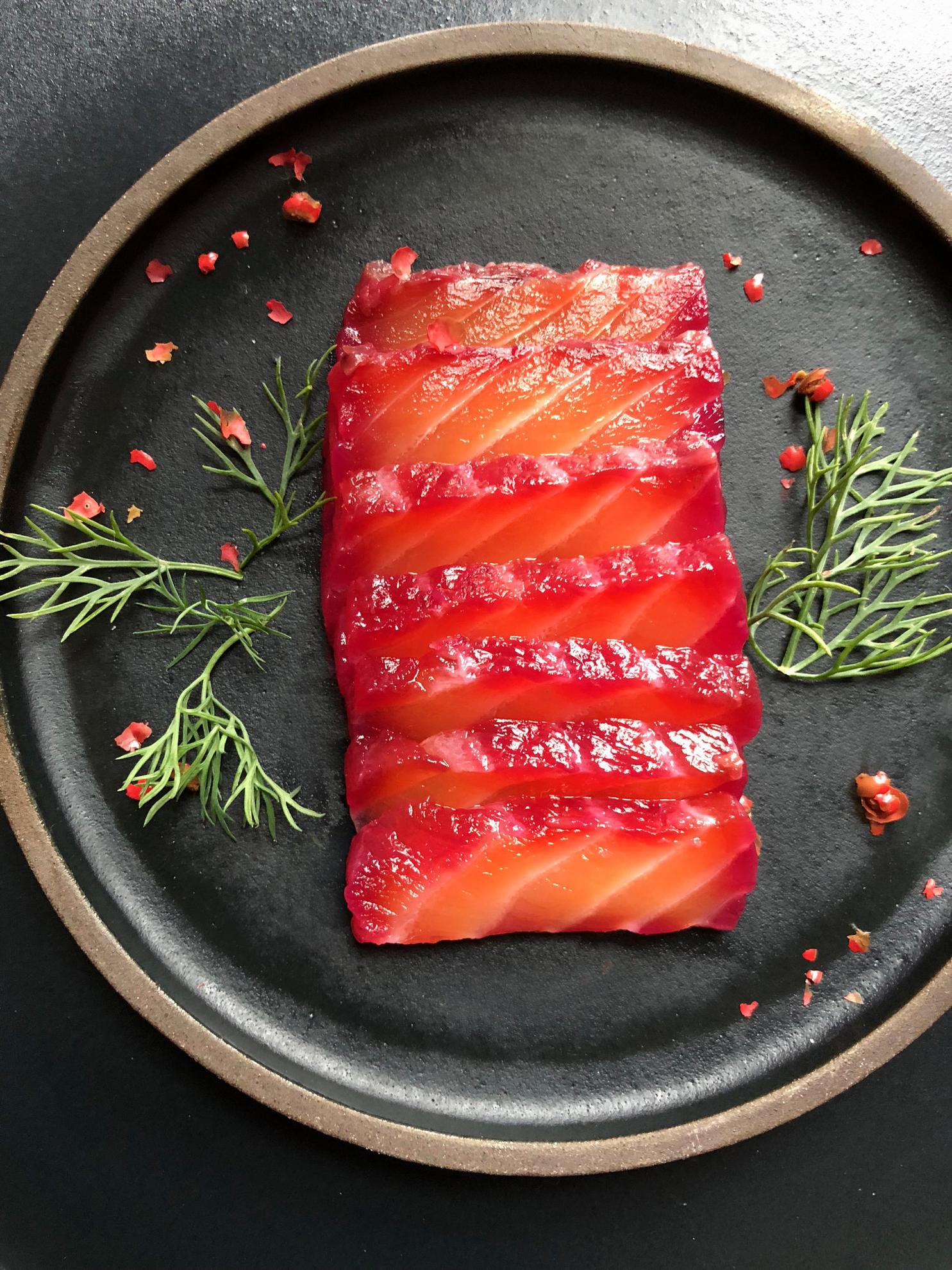 Beetroot-cured Salmon with Celery & Fennel Salad