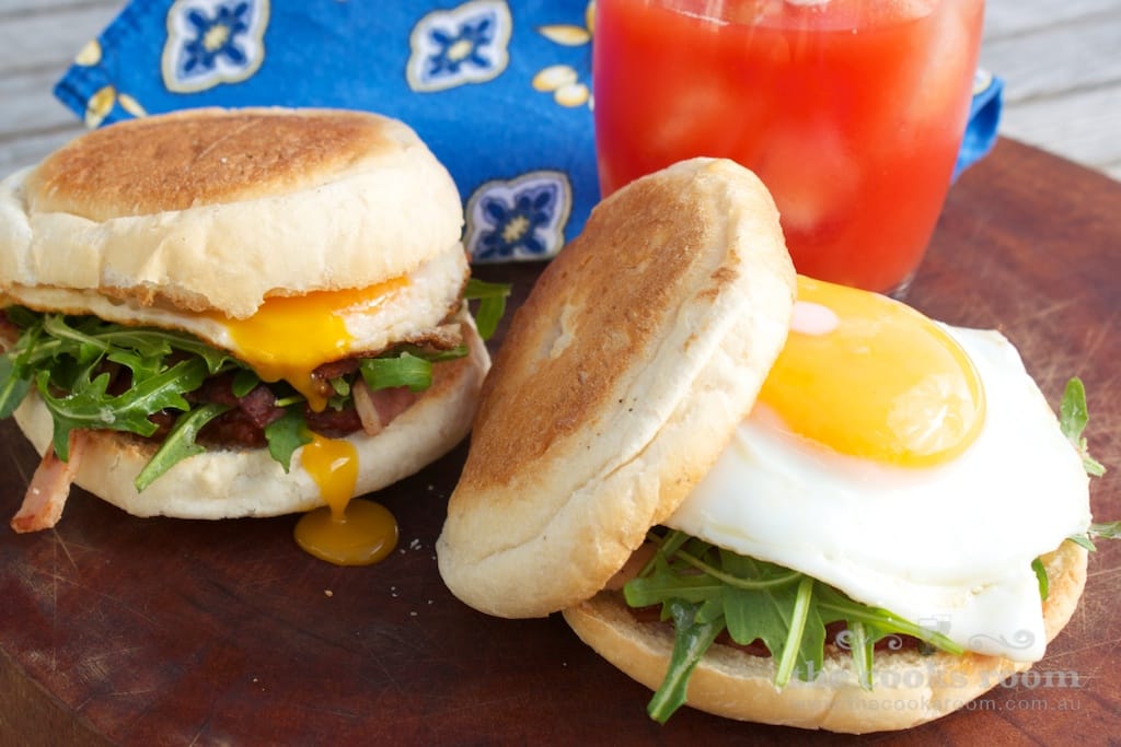 Bacon & Egg Sandwich with Rocket & Tomato Chutney