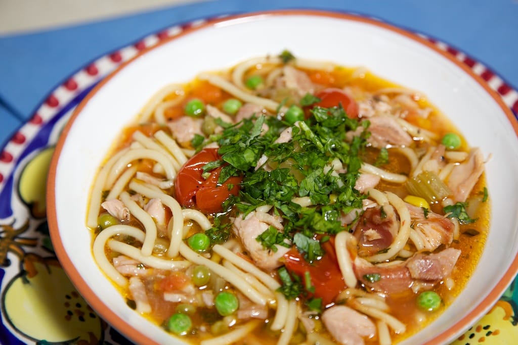 Nothing says winter like a big bowl of soup. This one is a complete meal in a bowl, perfect for cold winter days. With pasta, chicken and vegetables, it comes together in a flash. Serve with warm...