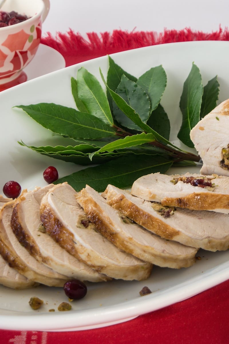 Roast Turkey Breast Fillet with Cranberries & Pistachios, Red Currant Sauce